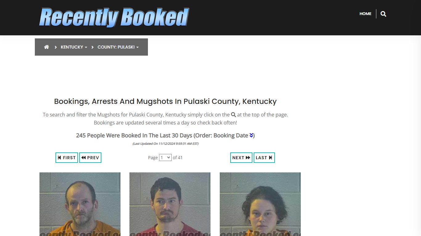 Bookings, Arrests and Mugshots in Pulaski County, Kentucky